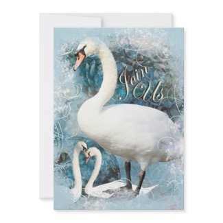Vintage swans engagement elegant party invitation