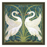Vintage Swans Square Wedding Invitation