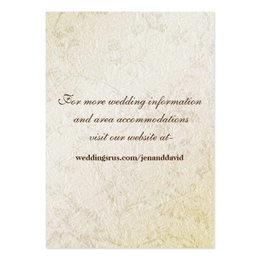 Vintage Swans Wedding enclosure cards Business Card Template (back side)