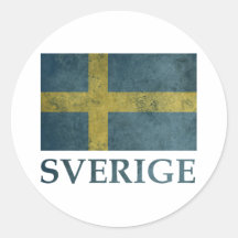Vintage Sweden Round Stickers