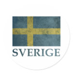Vintage Sweden Round Stickers