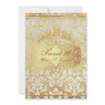Vintage Sweet 16/ princess/pearl damask Custom Invitations