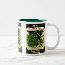 Vintage Sweet Marjoram Herbs Seed Packet Label Art Mugs