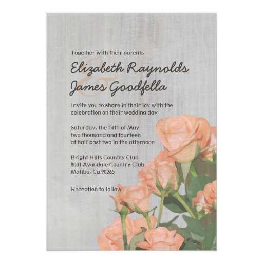 Vintage Sweetheart Roses Wedding Invitations