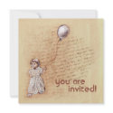 Vintage Sweet Little Girl Party Invitation