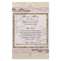 Vintage Swirl Etchings - Blue, Dinner Menu Sheet Custom Stationery