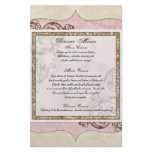 Vintage Swirl Etchings - Blue, Dinner Menu Sheet Custom Stationery