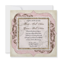 Vintage Swirl Etchings - Wedding Invitation