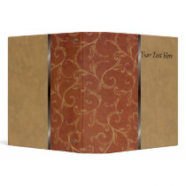 Vintage Swirl-Orange 3 Ring Binders