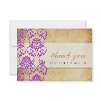 Vintage Swirl Wedding Thank You Card invitation