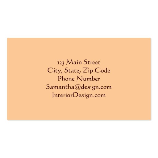 Vintage swirl yellow designer Business card (back side)