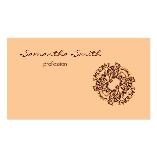 Vintage swirl yellow designer Business card (front side)