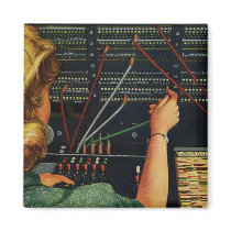 Vintage Switchboard Operator magnets by YesterdayCafe Vintage Switchboard Operator magnets
