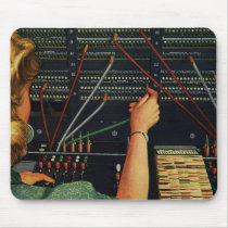 Vintage Switchboard Operator mousepads by YesterdayCafe Vintage Switchboard Operator mousepads