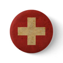 Vintage Switzerland Flag Button