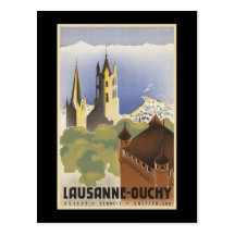 Vintage Switzerland Lausanne-Ouchy Postcard