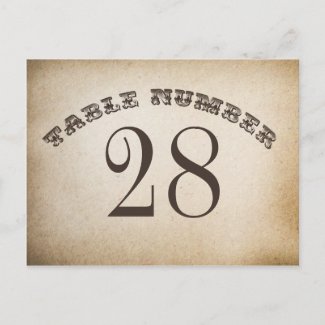 vintage table number cards