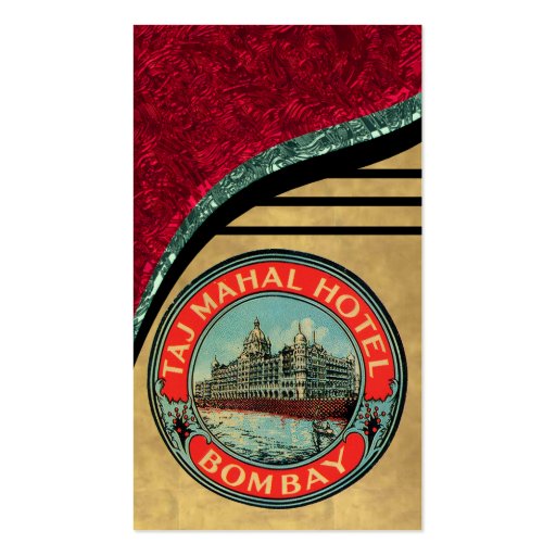 Vintage Taj Mahal Hotel Business Card