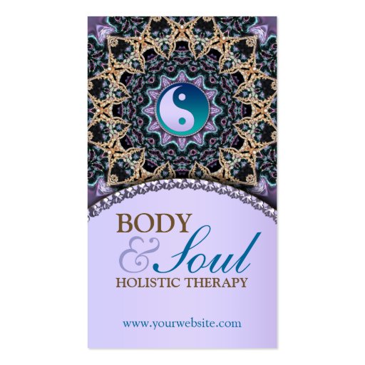 Vintage Tapestry New Age Holistic Business Card (front side)