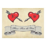 Vintage Tattoo Themed Wedding Save the Date Invitations