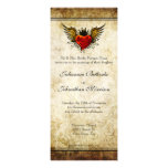 Vintage Tattoo Winged Heart Wedding Invitation