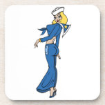 Vintage Tattoo Woman Sailor Coaster