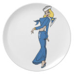 Vintage Tattoo Woman Sailor Party Plate