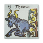 Vintage Taurus, the Bull; Signs of the Zodiac Fridge Magnet