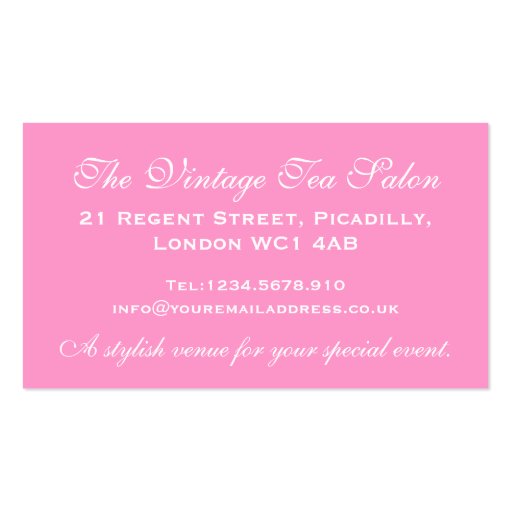 Vintage Tea Business Cards (back side)