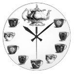 vintage tea clock white background