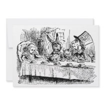 Vintage Tea Party; Alice, Hatter and March Hare Custom Invite
