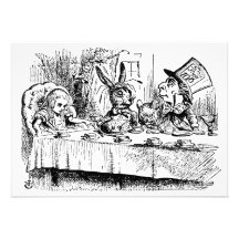 Vintage Tea Party; Alice, Hatter and March Hare Custom Invite
