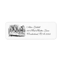 Vintage Tea Party; Alice, Hatter and March Hare Return Address Label