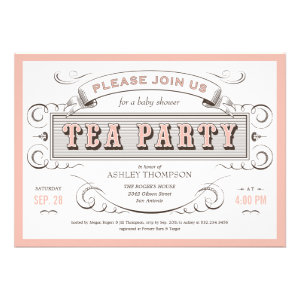 Vintage Tea Party Invitations