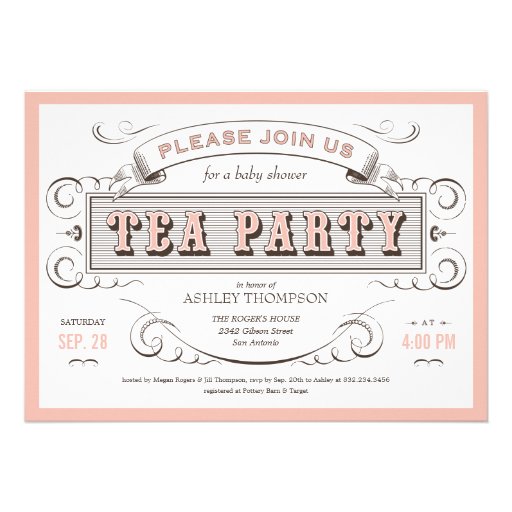 Vintage Tea Party Invitations