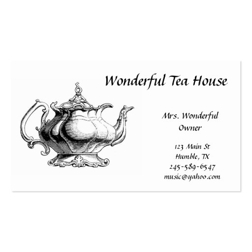 Vintage Tea Pot  Business Card (front side)