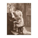 Vintage Teaching Child Piano Music Postcard postcard