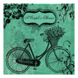 Vintage Teal Bicycle Couple's Shower Invitation