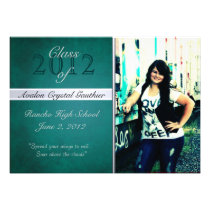 Vintage Teal Class Of  Graduation Invitations