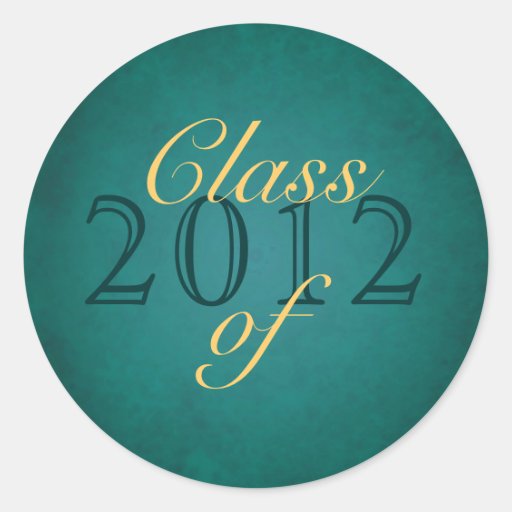 Vintage Teal Class of Graduation Sticker