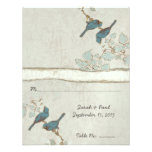 Vintage Teal Love Birds Wedding PlaceCard