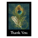 Vintage Teal Peacock Feather cards