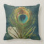 Vintage Teal Peacock Feather Pillows