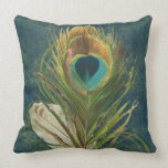 Vintage Teal Peacock Feather pillows
