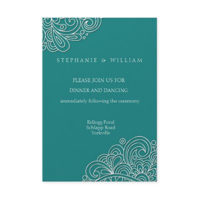 Elegant and stylish vintage wedding reception card Fully customizable