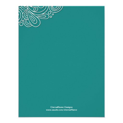 Vintage Teal Swirl Rehearsal Dinner Card Announcements