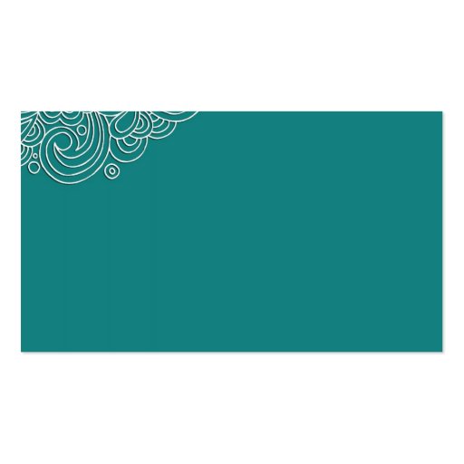 Vintage Teal Swirl Wedding Placecards Business Card Templates (back side)