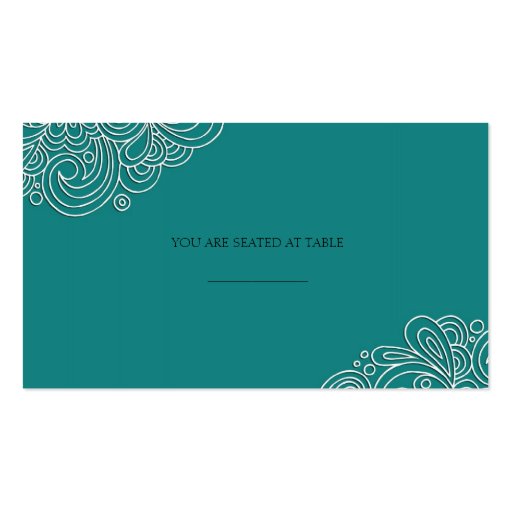 Vintage Teal Swirl Wedding Placecards Business Card Templates