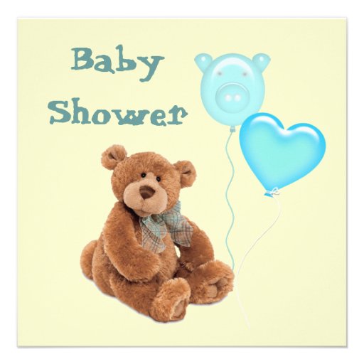 Vintage Teddy Bear Baby Shower Invitation (front side)
