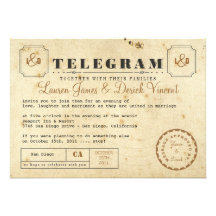 Vintage Telegram Invitation Postcard